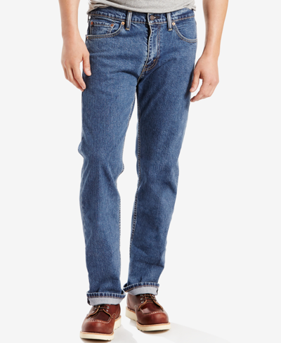 Shop Levi's Men's 505 Regular Fit Stretch Jeans In Stonewash