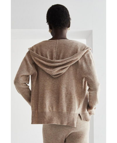 Shop Crescent Women's Evelyn Cashmere Blend Zip-up Sweater And Tank Set In Open Beige + Taupe