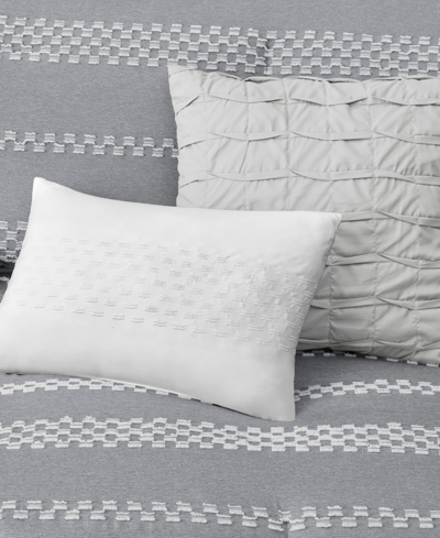Madison Park Drew 5 Pc. Clipped Jacquard Comforter Set In Gray