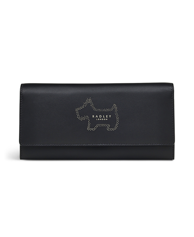Shop Radley London Radley Mini Dot Dog Large Flap Over Wallet In Black