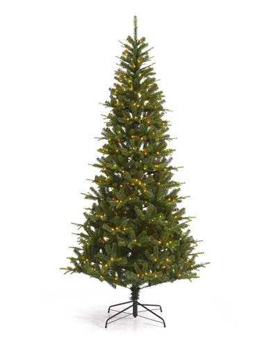 Shop Seasonal Valley Pine 9' Pre-lit Pe, Pvc Tree With Metal Stand, 1467 Tips, 550 Led Lights In Green