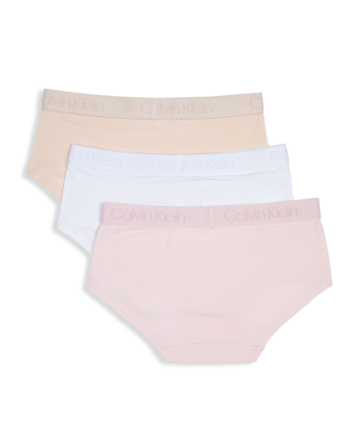 Calvin Klein Big Girls Logo Print Hipster Briefs, Pack Of 3 In Crystal Pink