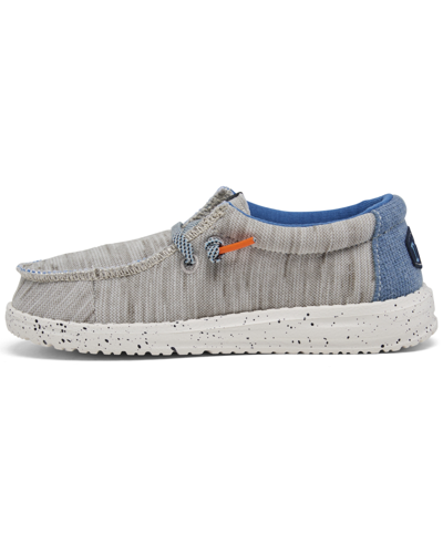 Shop Hey Dude Toddler Kids Wally Jersey Casual Moccasin Sneakers From Finish Line In Light Gray