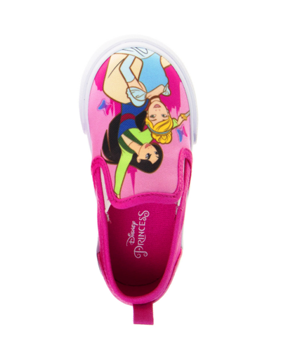 Disney Little Girls Princess Slip On Canvas Sneakers In Pink