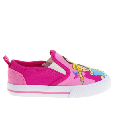 Shop Disney Little Girls Princess Slip On Canvas Sneakers In Pink