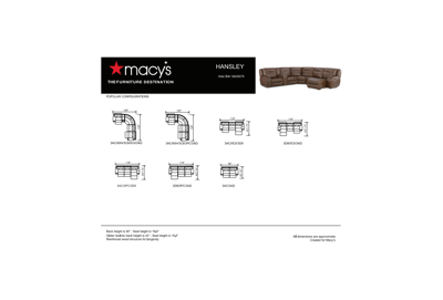 Macy's Closeout! Hansley 39" Zero Gravity Leather Power Recliner, Created For  In Brown