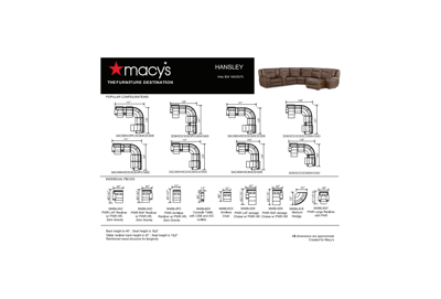 Macy's Closeout! Hansley 39" Zero Gravity Leather Power Recliner, Created For  In Brown