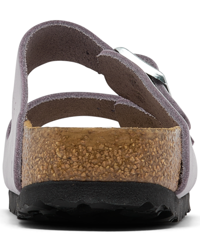 Shop Birkenstock Women's Arizona Nubuck Leather Soft Footbed Sandals From Finish Line In Purple Fog