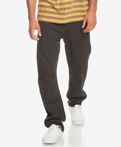Shop Quiksilver Men's Far Out Stretch 5 Pocket Straight Fit Jogger Pants In Black