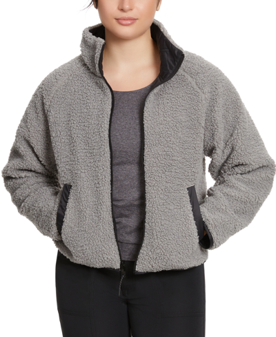 Shop Bass Outdoor Women's Reversible Fleece Zip Jacket In Black,grey