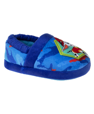 Shop Nickelodeon Little Boys Paw Patrol Marshall And Chase Dual Sizes House Slippers In Blue,navy