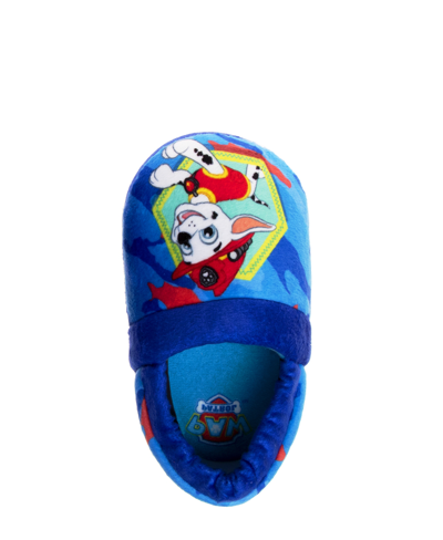 Shop Nickelodeon Little Boys Paw Patrol Marshall And Chase Dual Sizes House Slippers In Blue,navy