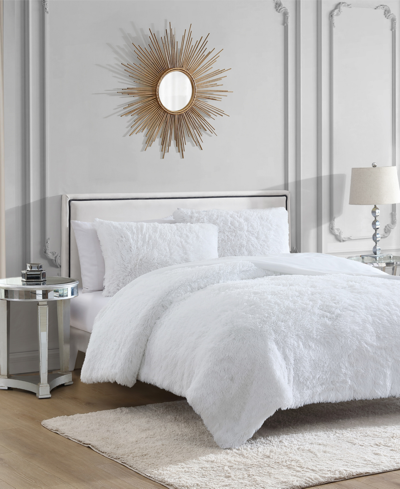 Juicy Couture Shaggy Faux Fur 3-pc. Comforter Set, Full/queen In White