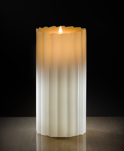 Shop Seasonal Sutton Fluted Motion Flameless Candle 5 X 9 In White
