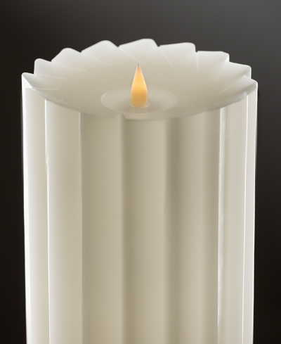Shop Seasonal Sutton Fluted Motion Flameless Candle 5 X 9 In White