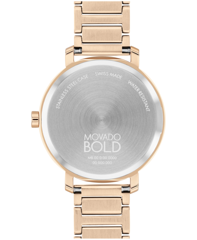 Movado Women's Bold Evolution 2.0 Rose-goldtone Stainless Steel, Ceramic & Crystal Bracelet Watch/34mm In Rose Gold-tone