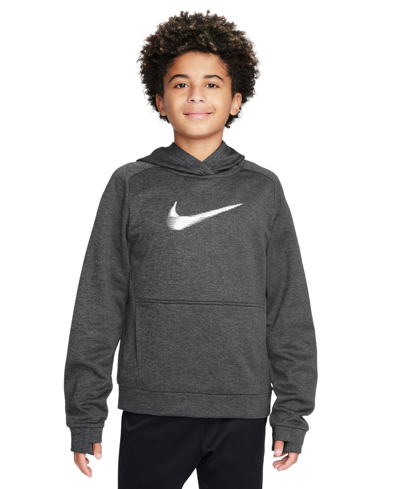Shop Nike Big Kids Therma Multi+ Pullover Training Hoodie In Black