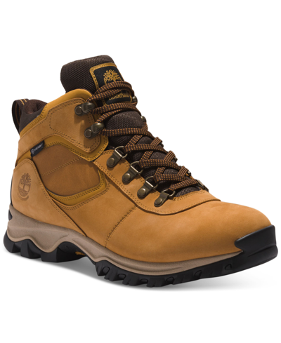 Shop Timberland Men's Mt. Maddsen Mid Waterproof Hiking Boots From Finish Line In Wheat Nubuck