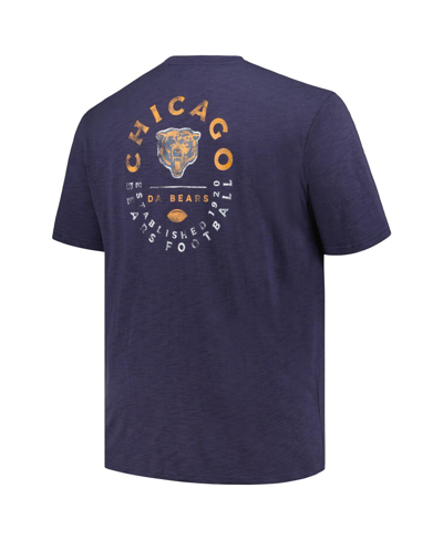 Shop Profile Men's  Navy Chicago Bears Big And Tall Two-hit Throwback T-shirt
