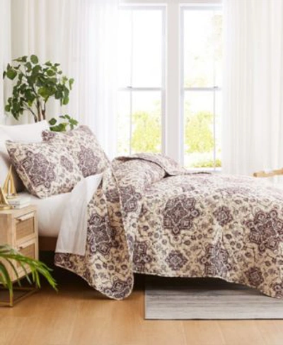 Southshore Fine Linens Persia Oversized Quilt Set In Eggplant
