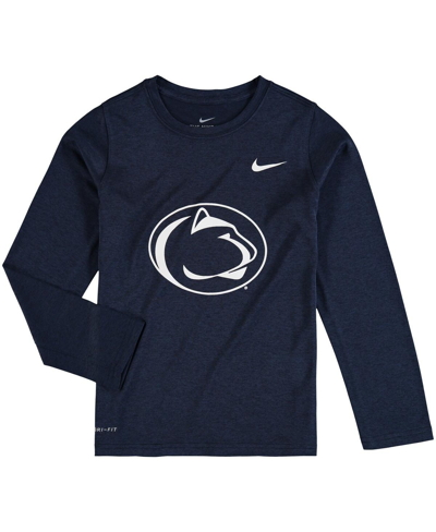 Shop Nike Big Boys  Heathered Navy Penn State Nittany Lions Legend Logo Long Sleeve Performance T-shirt