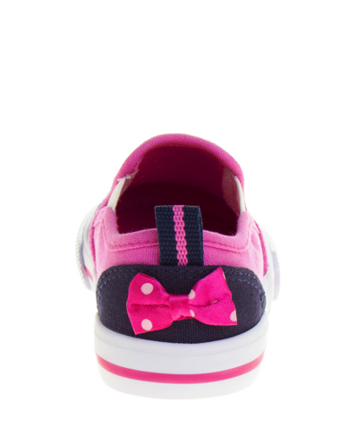Shop Disney Little Girls Minnie Mouse Slip On Canvas Sneakers In Navy,fuchsia