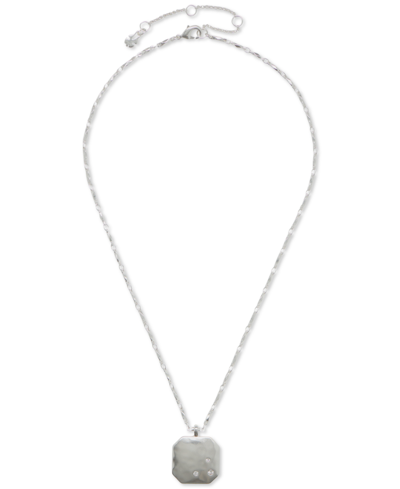 Shop Lucky Brand Silver-tone Pave Tag Pendant Necklace, 16-3/4" + 3" Extender