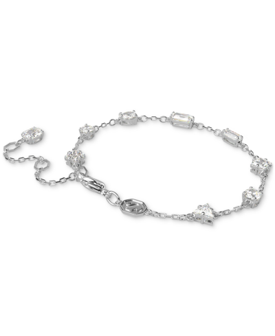 Swarovski Silver-tone Mixed Crystal Station Flex Bracelet In Silver