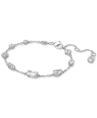 Swarovski Silver-tone Mixed Crystal Station Flex Bracelet In Silver