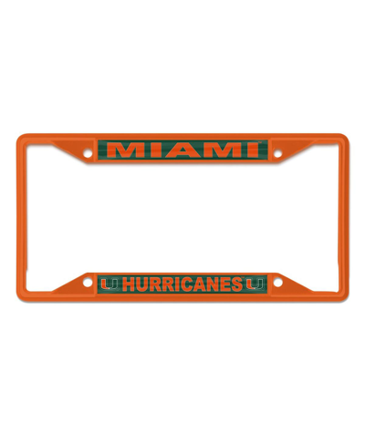 Shop Wincraft Miami Hurricanes Chrome Color License Plate Frame In Orange