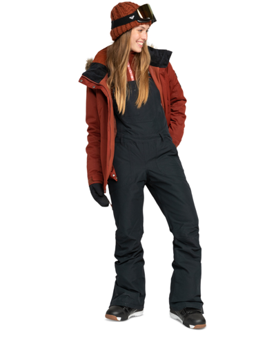 Shop Roxy Juniors' Rideout Snow Bib Pants In True Black