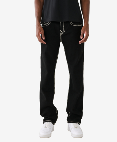 Shop True Religion Men's Ricky Super T Straight Denim Jeans In Body Rinse Black