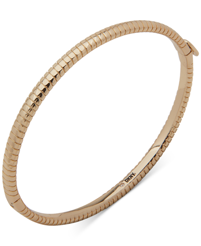 Shop Dkny Gold-tone Thin Snake Chain Hinged Bangle Bracelet