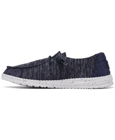 Shop Hey Dude Women's Wendy Sport Knit Casual Moccasin Sneakers From Finish Line In Blue