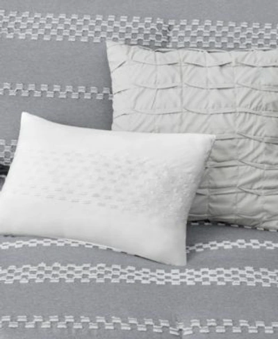 Madison Park Drew 5 Pc. Clipped Jacquard Comforter Set In Gray