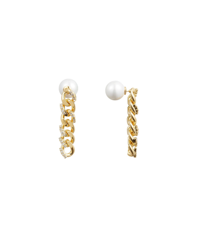 Shop Classicharms Rhinestone Chain Earrings In Gold