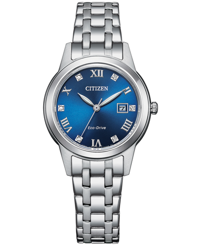 Shop Citizen Eco-drive Women's Classic Stainless Steel Bracelet Watch 29mm In Silver-tone