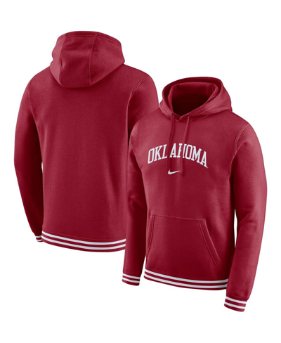 Nike Crimson Oklahoma Sooners Sketch Retro Pullover Hoodie In Crimson