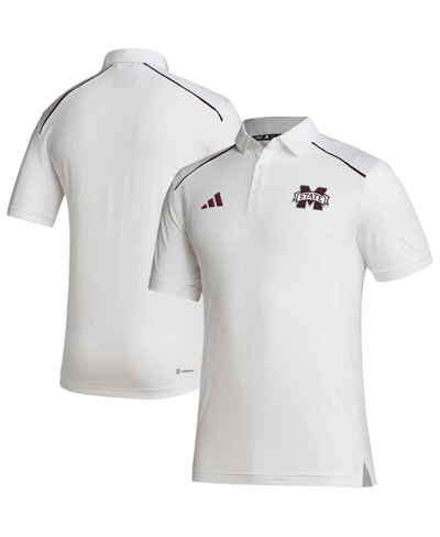Shop Adidas Originals Men's Adidas White Mississippi State Bulldogs Coaches Aeroready Polo Shirt