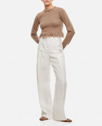 Shop Jacquemus Le Pantalon Criollo Viscose Trousers In White