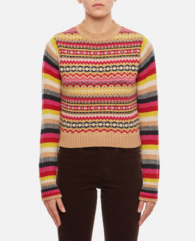 Shop Molly Goddard Charlie Lambswool Crewneck Sweater In Multicolor