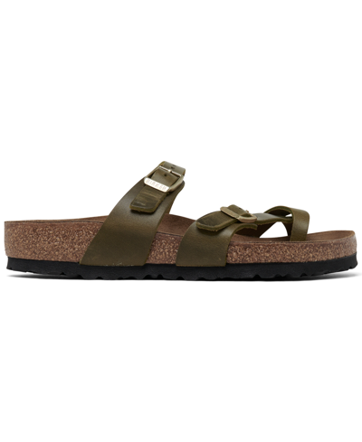 Shop Birkenstock Women's Mayari Oiled Leather Sandals From Finish Line In Olive Green