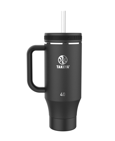 Shop Takeya Fixed Handle Tumbler 40 oz In Onyx