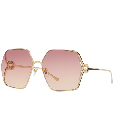 Shop Gucci Women's Gg1322sa Sunglasses, Gradient Gc002081 In Gold