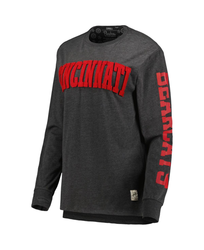 Pressbox Women's  Black Cincinnati Bearcats Two-hit Canyon Long Sleeve T-shirt In Black