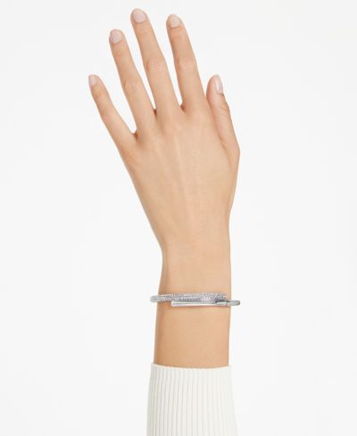 Swarovski Pave Crossover Bangle Bracelet In Gold