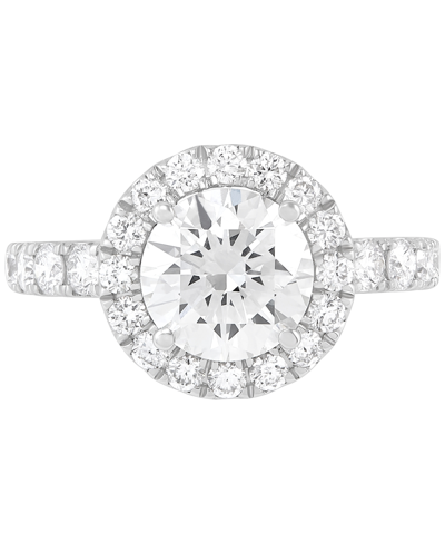 Shop Grown With Love Igi Certified Lab Grown Diamond Halo Engagement Ring (3 Ct. T.w.) In 14k White Gold