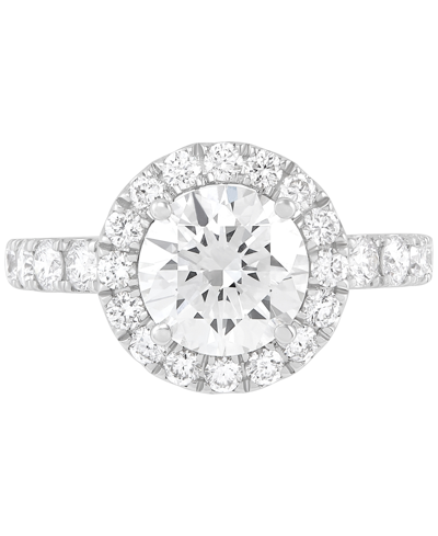 Grown With Love Igi Certified Lab Grown Diamond Halo Engagement Ring (3 Ct. T.w.) In 14k White Gold In White Gold