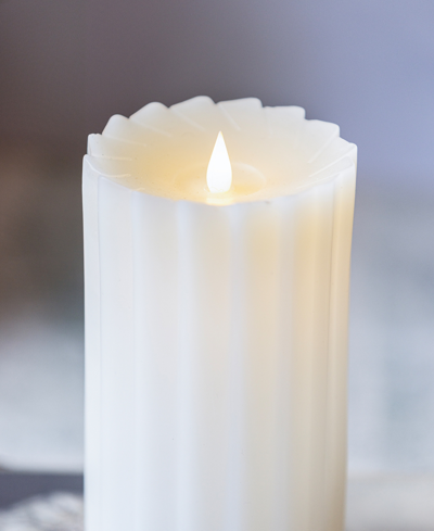 Shop Seasonal Sutton Fluted Motion Flameless Candle 3 X 7 In White