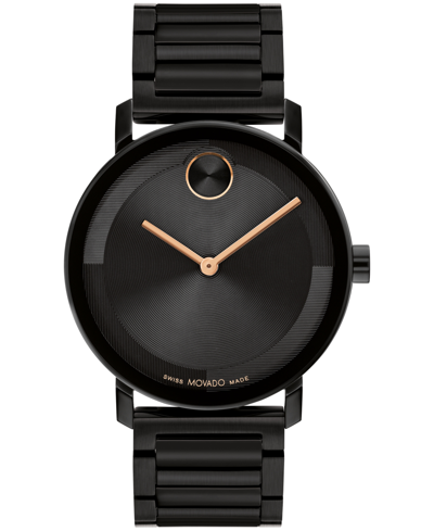 Movado Men's Bold Evolution 2.0 Swiss Quartz Ionic Plated Black Steel Watch 40mm In Black